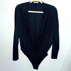 Zara Black long sleeve bodysuit size small